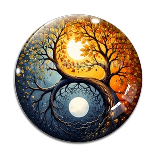 Cabochon  yin yang– résine ou verre – différentes tailles disponibles
