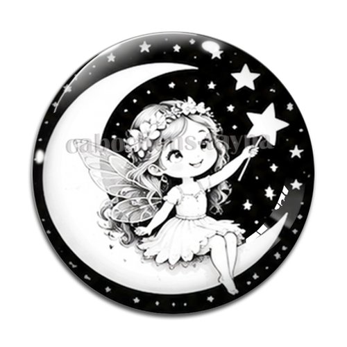 Cabochon fée, cabochon résine, verre rond différente taille