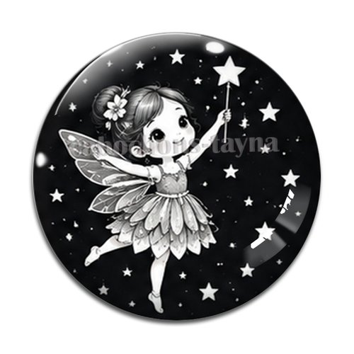 Cabochon fée, cabochon résine, verre rond différente taille