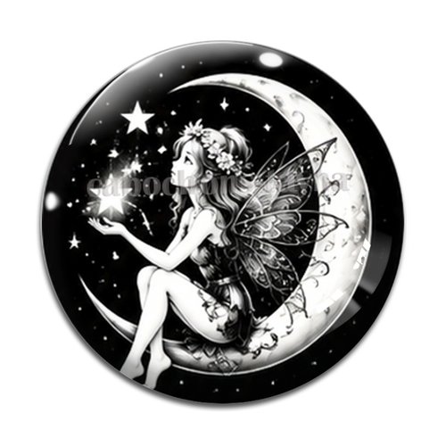 Cabochon fée, cabochon résine, verre rond différente taille
