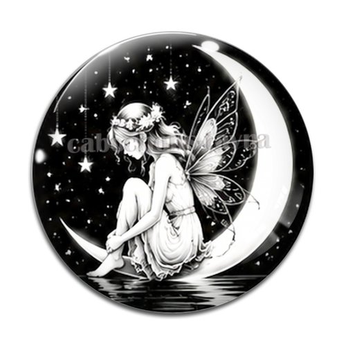 Cabochon fée, cabochon résine, verre rond différente taille