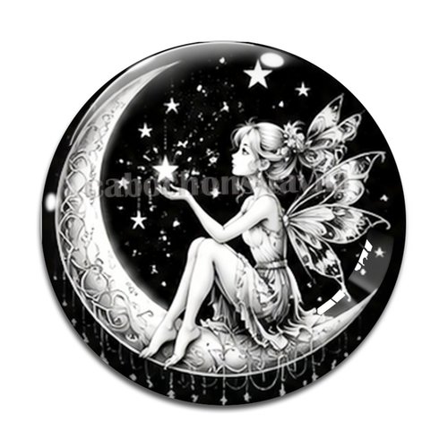 Cabochon fée, cabochon résine, verre rond différente taille