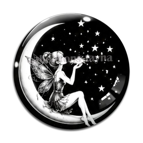 Cabochon fée, cabochon résine, verre rond différente taille