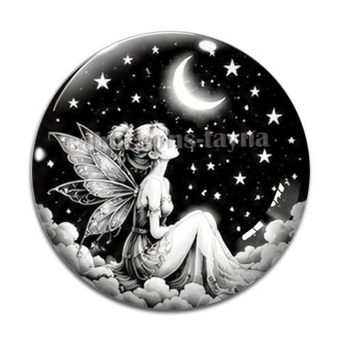 Cabochon fée, cabochon résine, verre rond différente taille