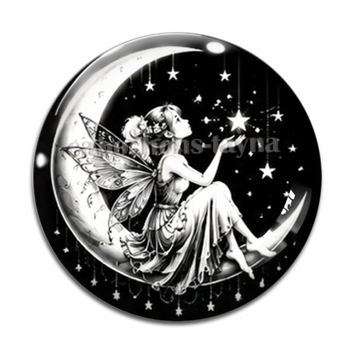 Cabochon fée, cabochon résine, verre rond différente taille