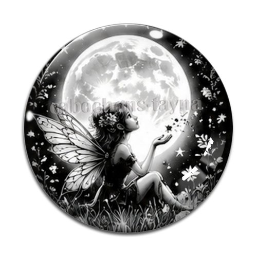 Cabochon fée, cabochon résine, verre rond différente taille