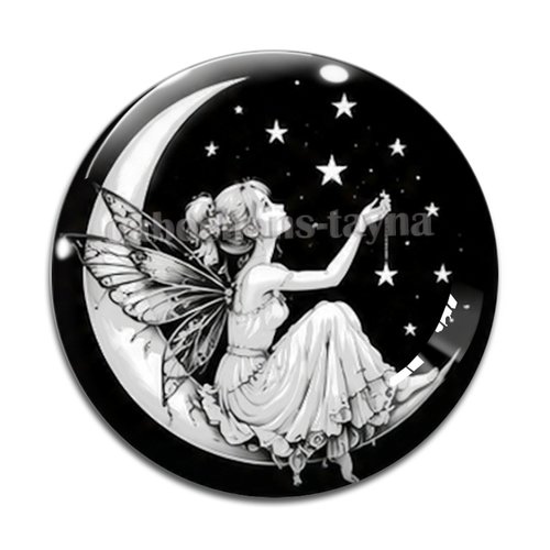 Cabochon fée, cabochon résine, verre rond différente taille