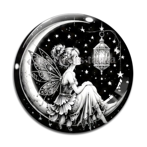 Cabochon fée, cabochon résine, verre rond différente taille