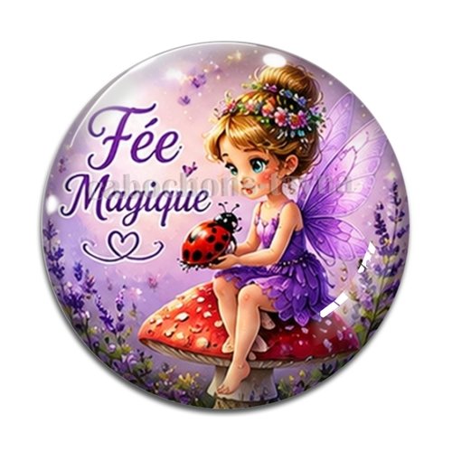 Cabochon fée magique, cabochon résine, verre rond différente taille