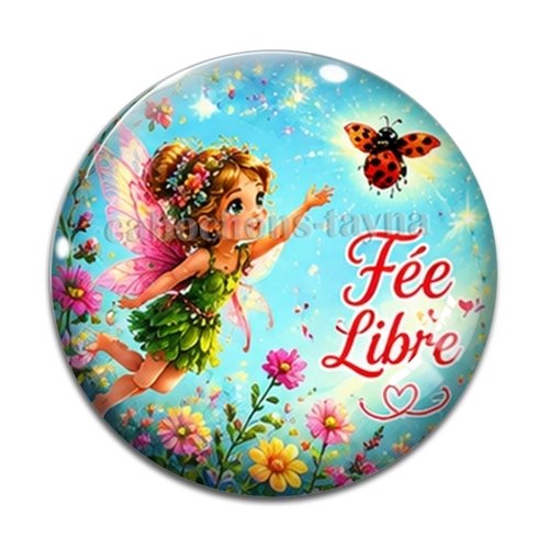 Cabochon fée libre, cabochon résine, verre rond différente taille