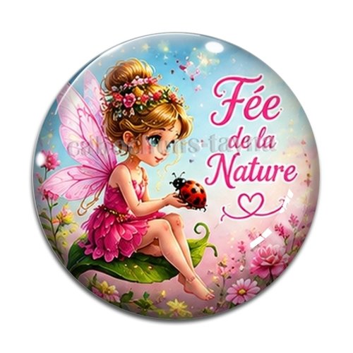Cabochon fée de la nature, cabochon résine, verre rond différente taille