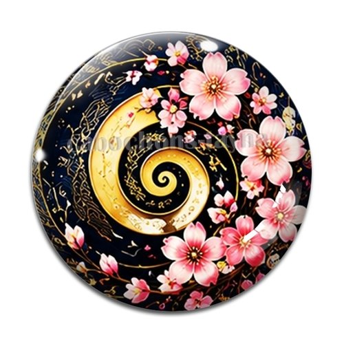 Cabochon spirale fleur, cabochon résine, verre rond différente taille