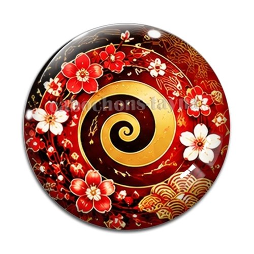 Cabochon spirale fleur, cabochon résine, verre rond différente taille