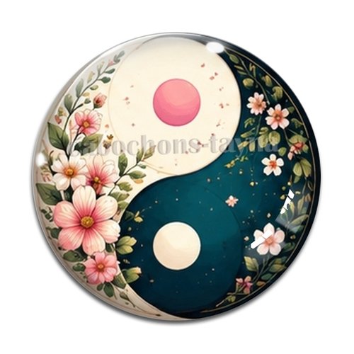 Cabochon  yin yang– résine ou verre – différentes tailles disponibles