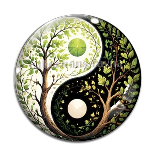 Cabochon  yin yang– résine ou verre – différentes tailles disponibles
