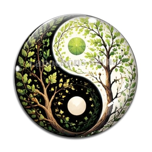 Cabochon  yin yang– résine ou verre – différentes tailles disponibles