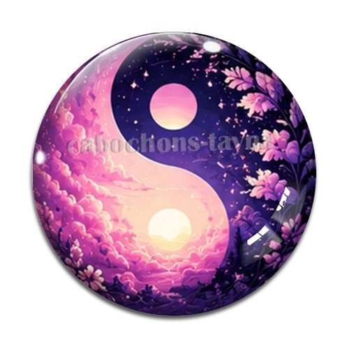Cabochon  yin yang– résine ou verre – différentes tailles disponibles