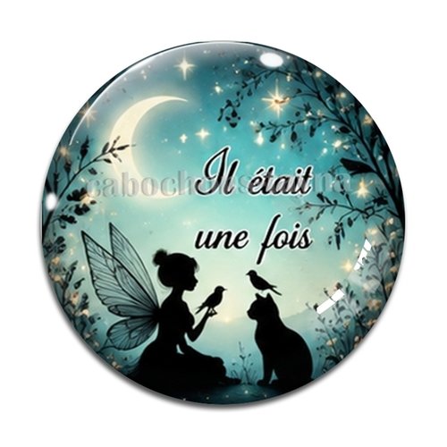Cabochon fée il était une fois