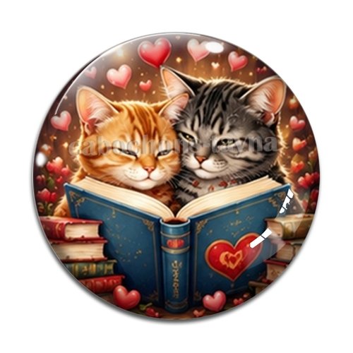 Cabochon petits chats livre, résine ou verre rond différente taille