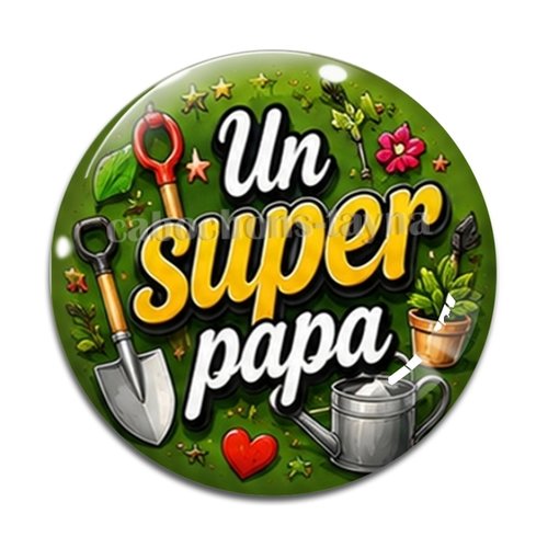 Cabochon un super papa, résine ou verre rond différente taille