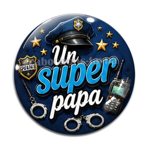 Cabochon un super papa, résine ou verre rond différente taille
