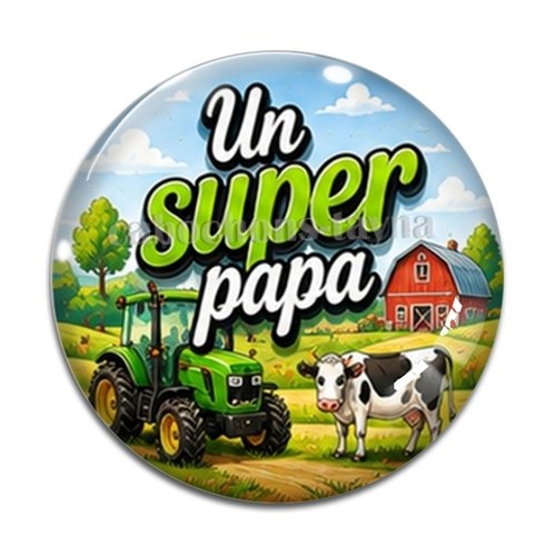 Cabochon un super papa, résine ou verre rond différente taille