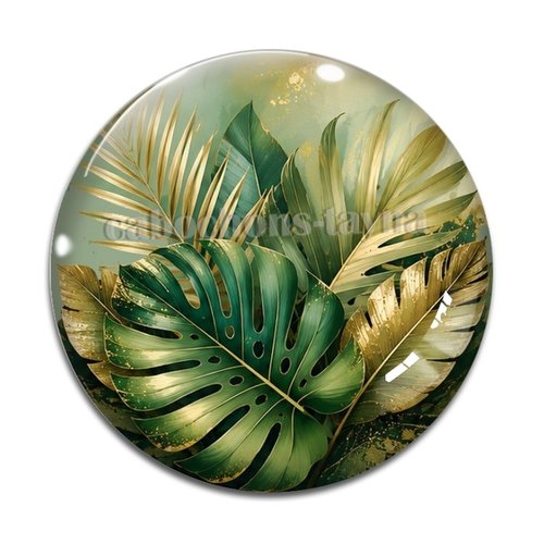 Cabochon feuille, cabochon résine - ou verre rond différente taille