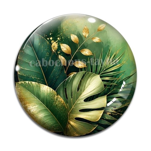 Cabochon feuille, cabochon résine - ou verre rond différente taille