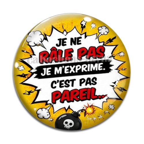 Cabochon je ne râle pas je m'exprime c'est pas pareil cabochon résine ou verre rond différente taille