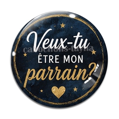 Cabochon veux tu être mon parrain, cabochon résine, verre rond différente taille