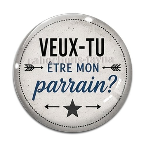 Cabochon veux tu être mon parrain, cabochon résine, verre rond différente taille