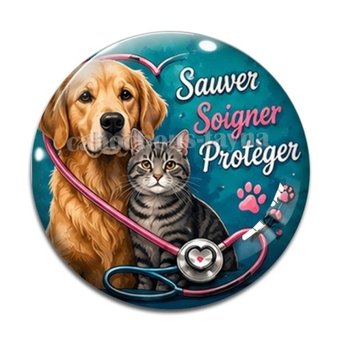 Cabochon sauver soigner protéger – résine ou verre – différentes tailles disponibles