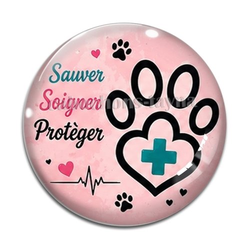 Cabochon sauver soigner protéger – résine ou verre – différentes tailles disponibles