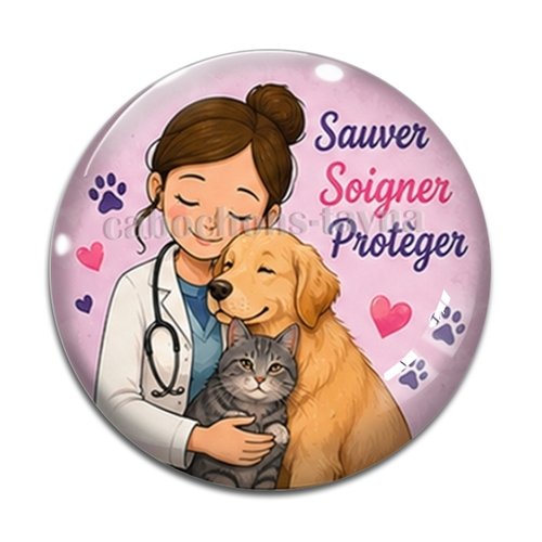 Cabochon sauver soigner protéger – résine ou verre – différentes tailles disponibles