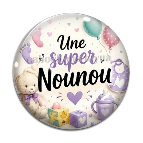 Cabochon super nounou – résine ou verre – différentes tailles disponibles