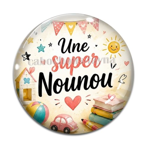 Cabochon super nounou – résine ou verre – différentes tailles disponibles