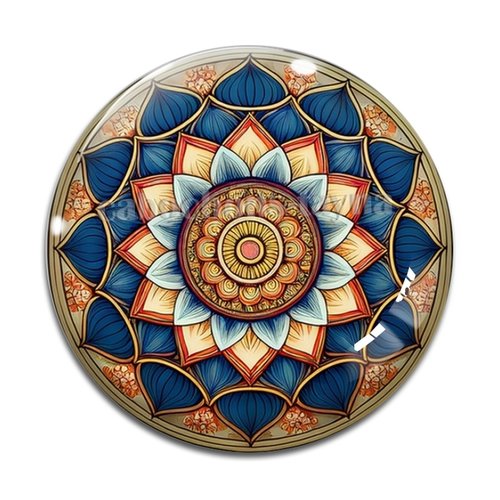 Cabochon mandala, résine ou verre rond différente taille