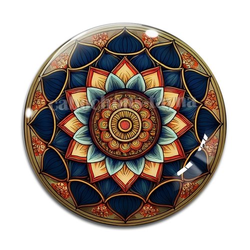 Cabochon mandala, résine ou verre rond différente taille