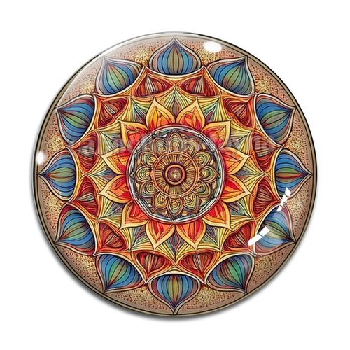 Cabochon mandala, résine ou verre rond différente taille