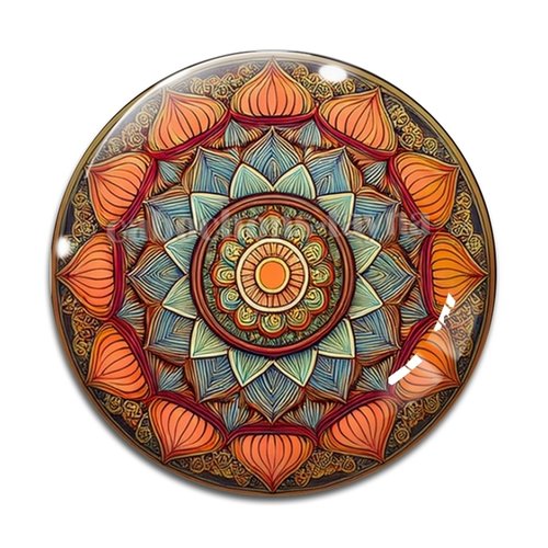 Cabochon mandala, résine ou verre rond différente taille