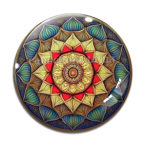 Cabochon mandala, résine ou verre rond différente taille