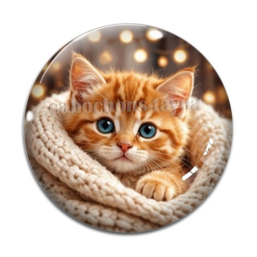 Cabochon chaton pull, résine ou verre rond différente taille