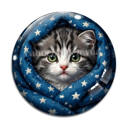 Cabochon chaton plaid étoile, résine ou verre rond différente taille