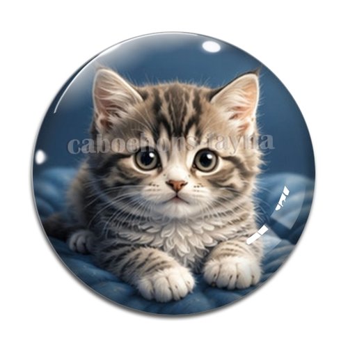 Cabochon chaton, résine ou verre rond différente taille