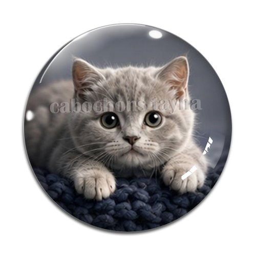 Cabochon chaton, résine ou verre rond différente taille
