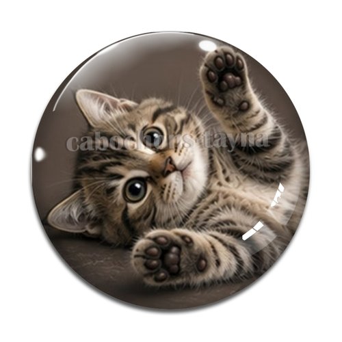 Cabochon chaton, résine ou verre rond différente taille