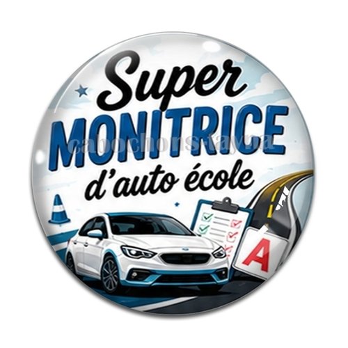 Cabochon monitrice d'auto école formidable, en résine ou en verre différente taille