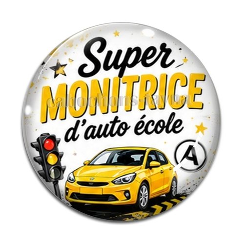Cabochon monitrice d'auto école formidable, en résine ou en verre différente taille