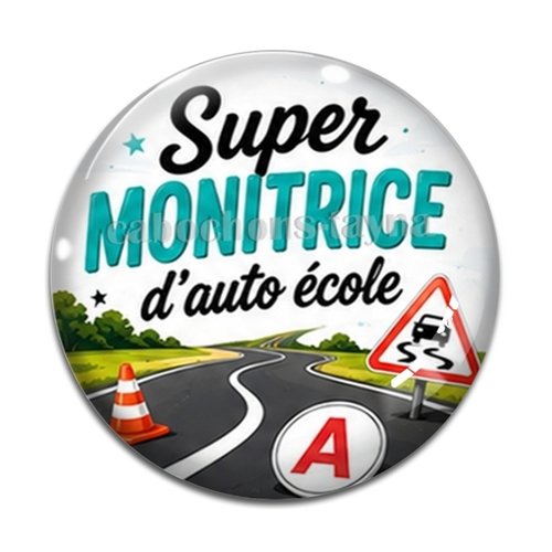 Cabochon monitrice d'auto école formidable, en résine ou en verre différente taille