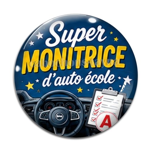 Cabochon monitrice d'auto école formidable, en résine ou en verre différente taille